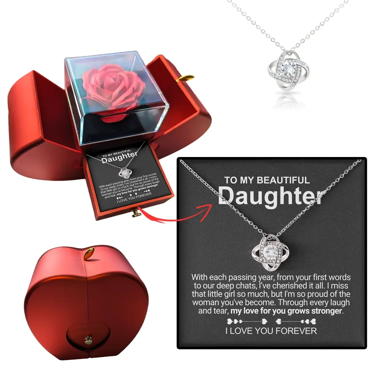 Collana Con Ciondolo Cuore Per Figlia – Incisione “Sei Stata Una Benedizione” – Acciaio Inossidabile – Regalo Per Compleanno, Laurea, Natale
