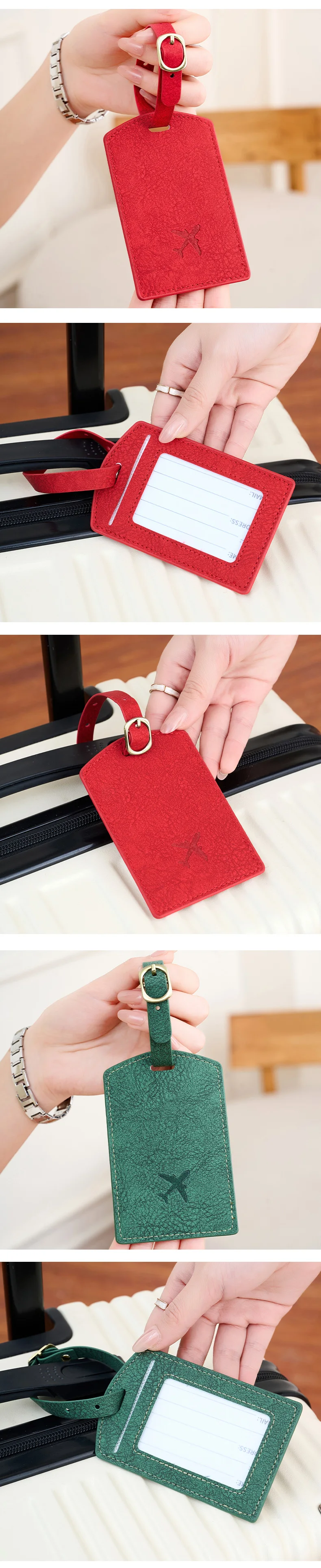 1PC Anti-LostPULeather Gepäckanhänger Privatsphäre Gepäckschutzhülle für Koffer und Reisetaschen Männer und Frauen Reisezubehör – Detail 4