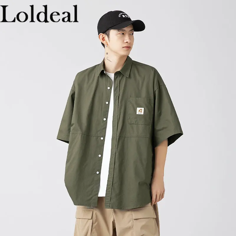 

Cargo Shirts Pure Cotton Loose Casual Pocket Shirts Men Women Plus Size Short Sleeve Shirt