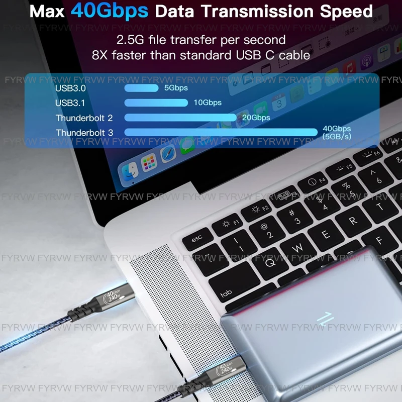 USB C  ̺  , Ʈ 4 , 40Gbps, 240W, M1 ƺ  ϵ ũ, USB4 Gen3 ̺