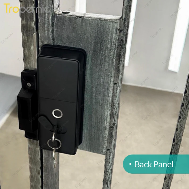 듀얼 지문 게이트 디지털 잠금, 핀 코드, RFID 카드 초인종, 기계식 키, 투야 앱, 12mm 두께 스틸 게이트 잠금 해제