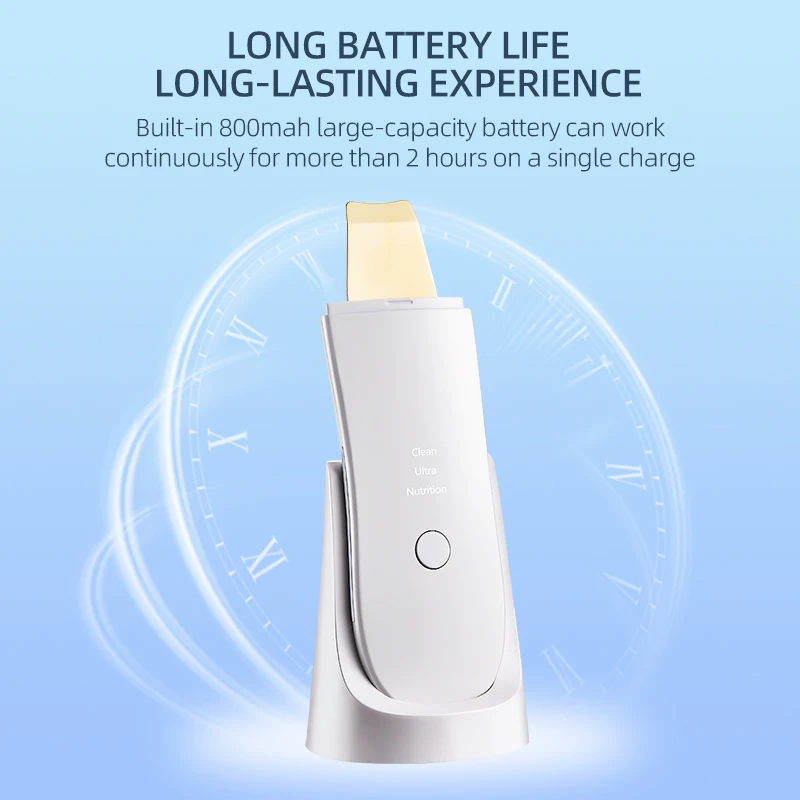 EMS Ultrasonic Skin Scrubber Vibration Face Spatula Blackhead Remover Shovel Clean Cavitation Peeling Facial Lifting Machine