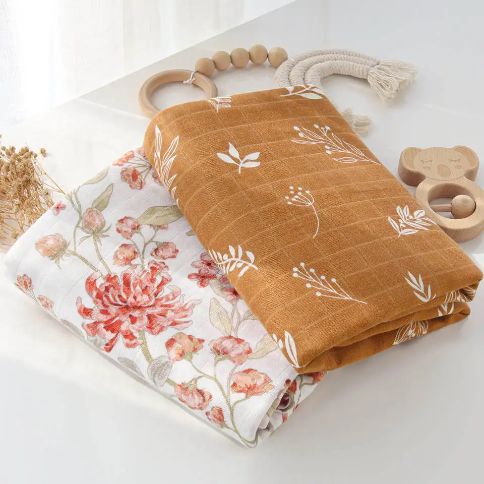 Baby Blankets Newborn Bamboo Muslin Blanket 2 Layers Swaddle Blanket
