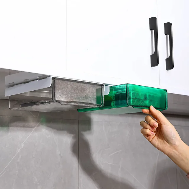 Fiókos Típusú Fiókszervező Az Íróasztal Alatt Láthatatlan Levélpapíros Box Kollégiumi Levélpapír Tároló Polc - Image 4