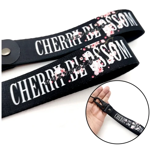 

Cherry BL OSSOM Slogan mental keyring Wrist strap keychain JDM Style Key Holder For Honda Toyota Mazda Mitsubishi