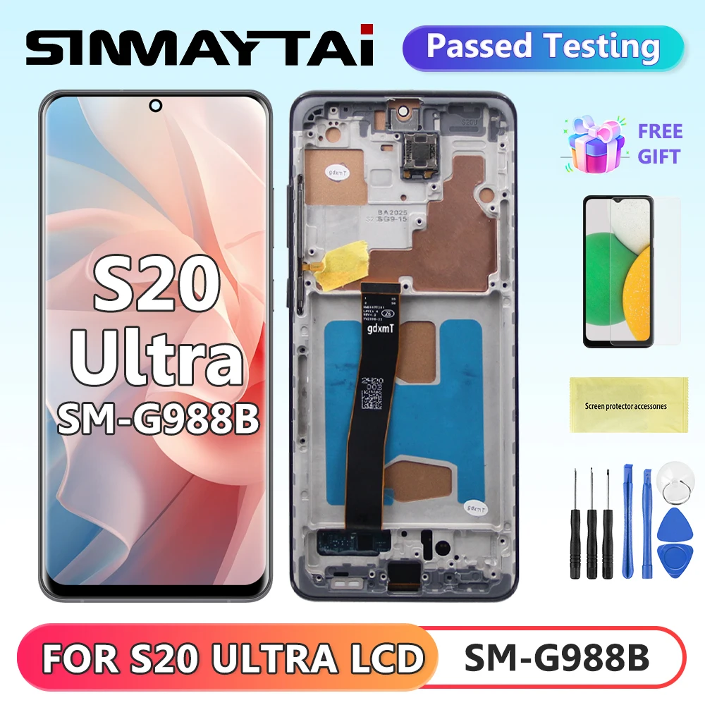 TFT Качество 6.78''S20 Ultra Для Samsung Galaxy S20U G988 G988U G988B/DS с рамкой LCD Дисплей Дигитайзер Сборка Замена, обзор, отзывы, характеристики, купить