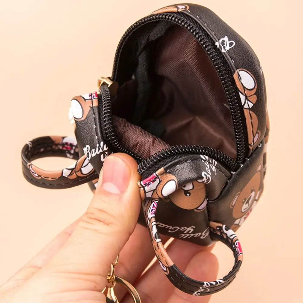 Kawaii Cartoon Bear Small Bag Women PU Leather Coin Purses Wallet Korean Fashion Girls Coin Card Holder Pendant Decoration