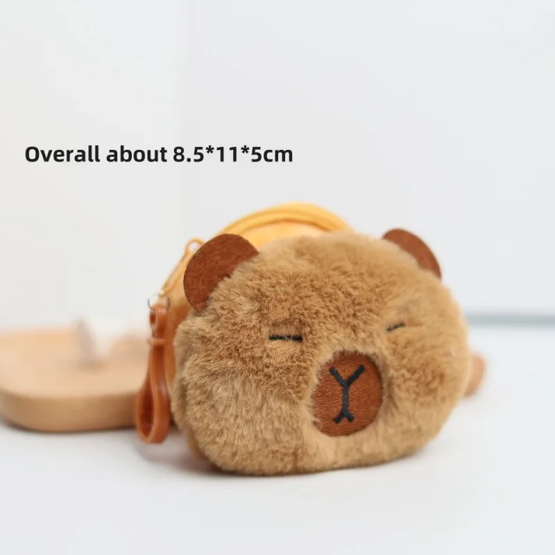 Creative Capybara Anime Plush Coin Purse Fashion Kawaii Mini Round Cartoon Bags Pendant