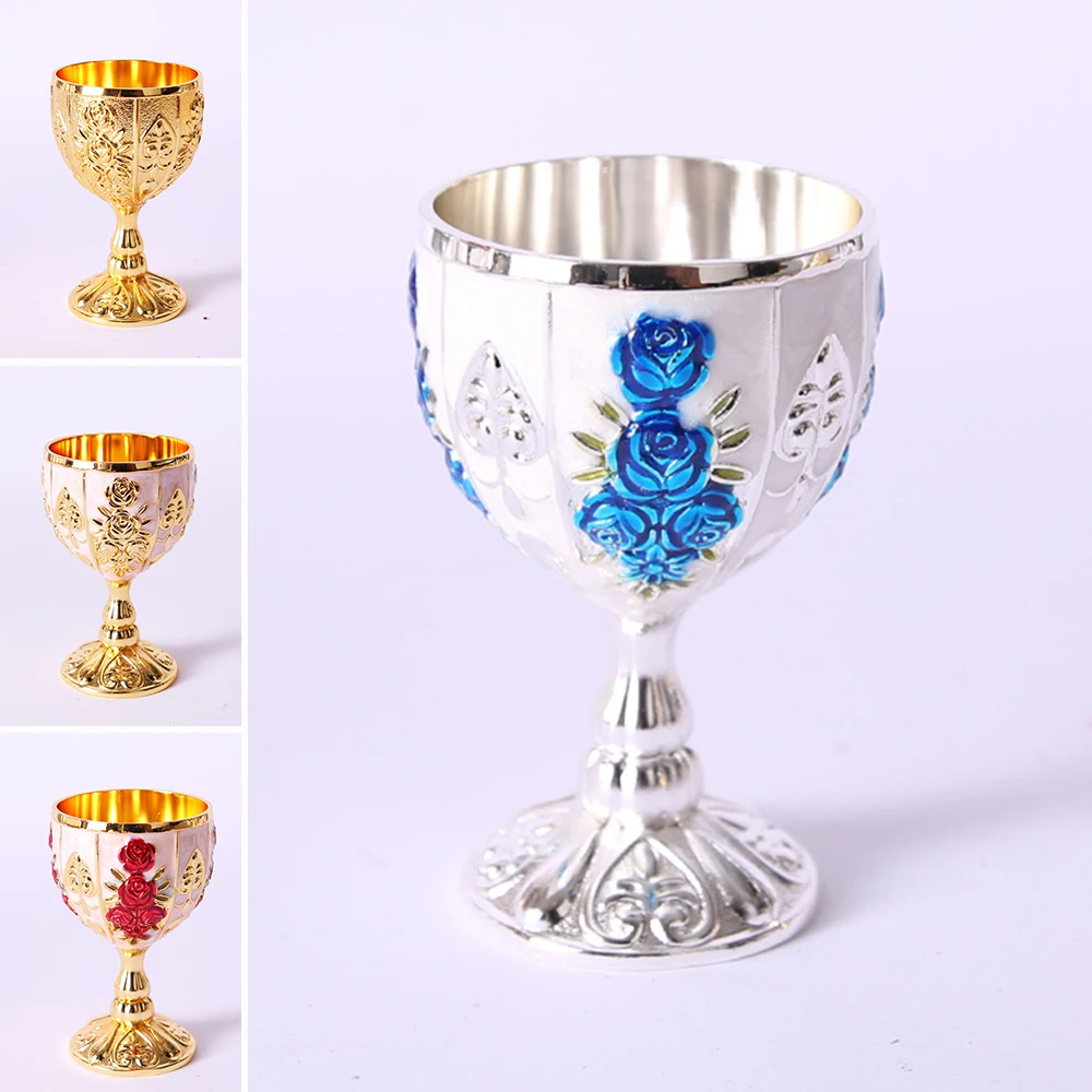 

30ML Wine Glasses Champagne Glasses Beverage Goblet Cocktail Cup Alloy Gold Vintage European Style Creative Gift Bar Home Decor