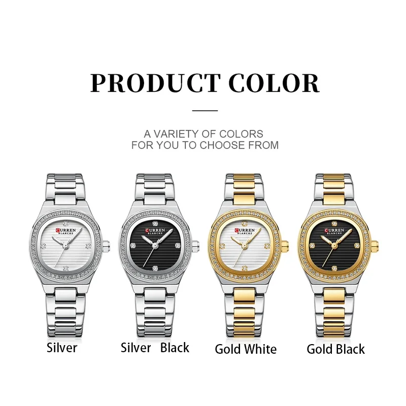 Curren 9101 Women Watch Casual Crystal 3-Hand Quartz Luxury Wristwatch Gift For Ladies 6