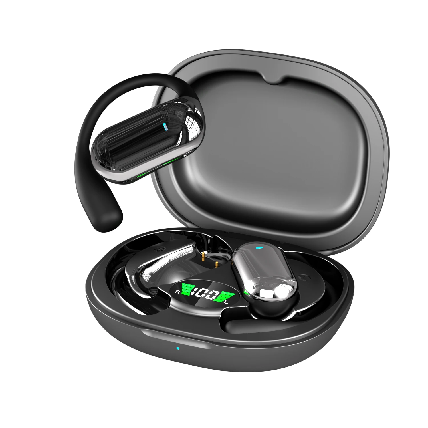 Enhanced Wireless Bluetooth Earbuds with Mic, IPX5 Waterproof, 40H Playtime, Sport Ear Hook Design