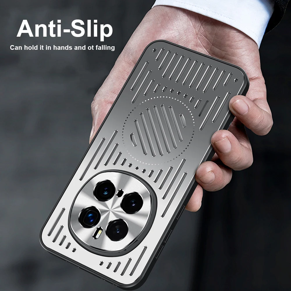 Luxury Aromatherapy Magnetic Heat Dissipation Shockproof Metal Phone Case Cover