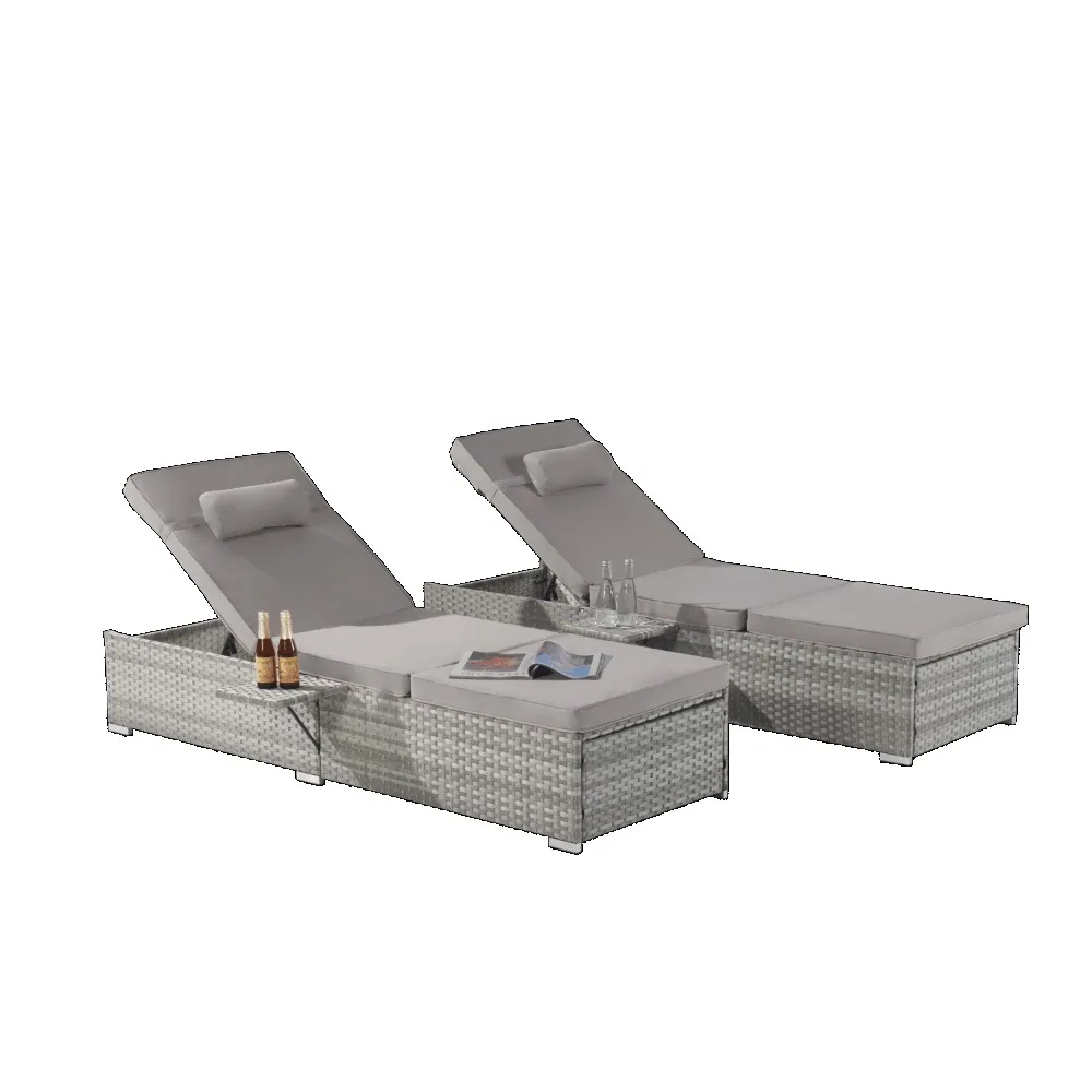 Outdoor Chaise Lounge Chair Set of 2 with Patio Pool Chairs Tanning Lounges for Outside, with Adjustable, Outdoor Patio Chaise 3
