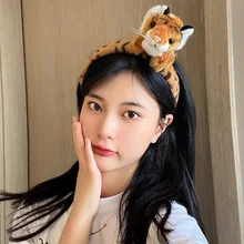 

Korean Style Cartoon Tigger Headband Female Model Cute Tiger Doll Washing Face Hairpin Photo Show Adult kids Headwear