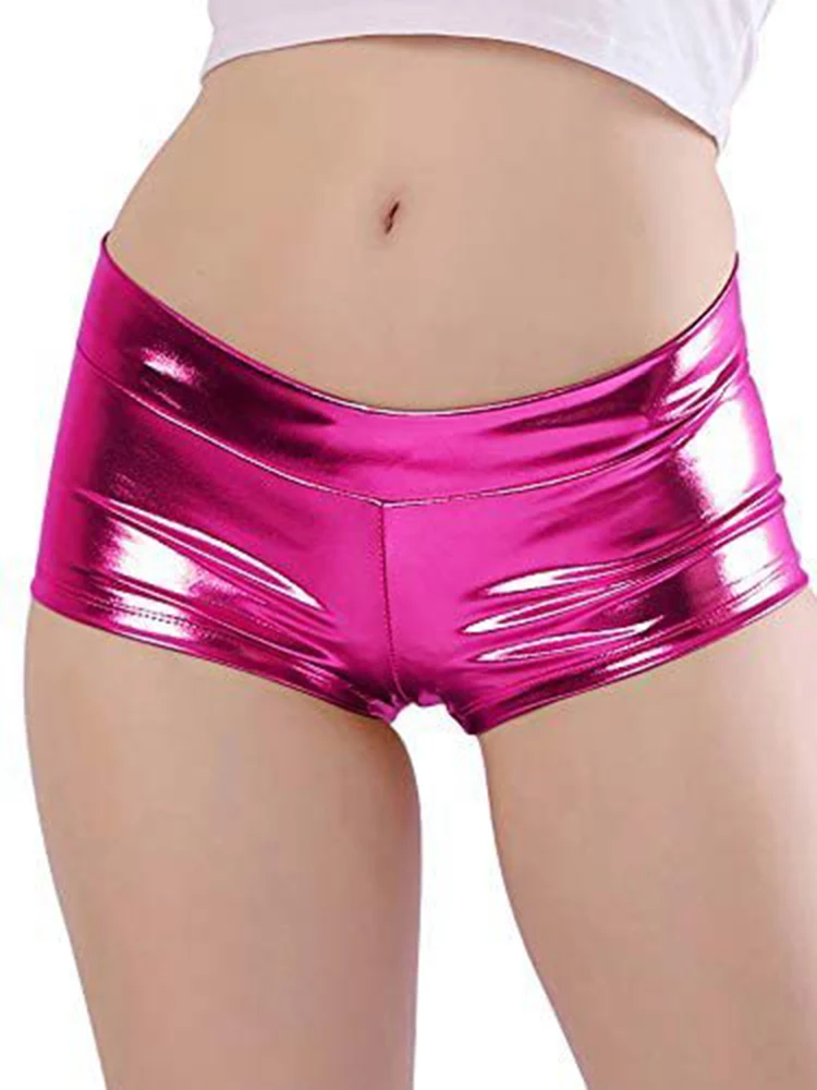 

2023 Hot Sale Shiny Color Fashion Goth Sexy Shorts Women Summer Slim Hot Dance Nightclub Joggers Bodycon Bottom