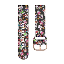 Vibrant Silicone Watch Strap - Soft, Adjustable Band for Self-test width 22mm (Color skull)
