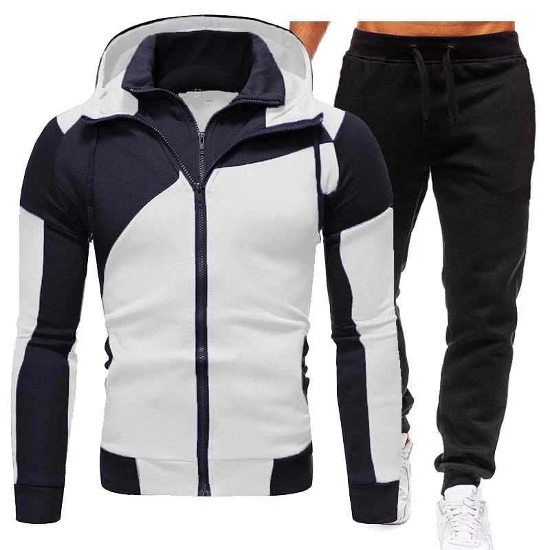 Sports Jacket and Pants Men's Warm Sports Suit Solid Casual Men Clothing Workout Jogger Running Fitness Sportswear Training Set