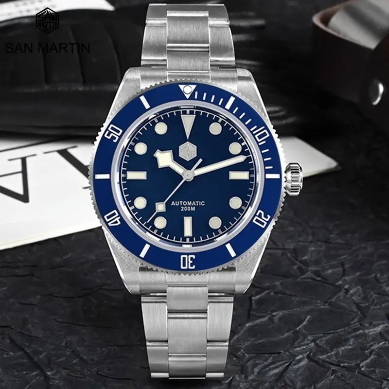

San Martin BB58 Luxury Men Watch 40mm Classic Retro Diver PT5000 Automatic Mechanical Watches Sapphire Waterproof 200M Luminous