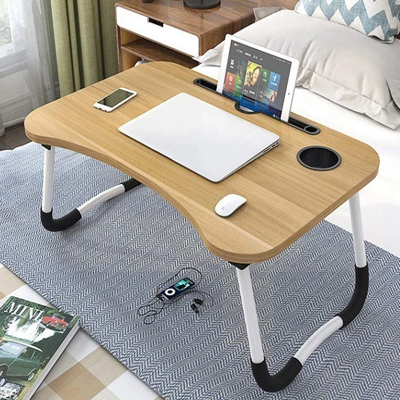 Lap Desk with Storage Drawer, Cup and Phone Holder, Bed Tray Table,  Foldable Laptop Desk, Laptop Stand for Working,