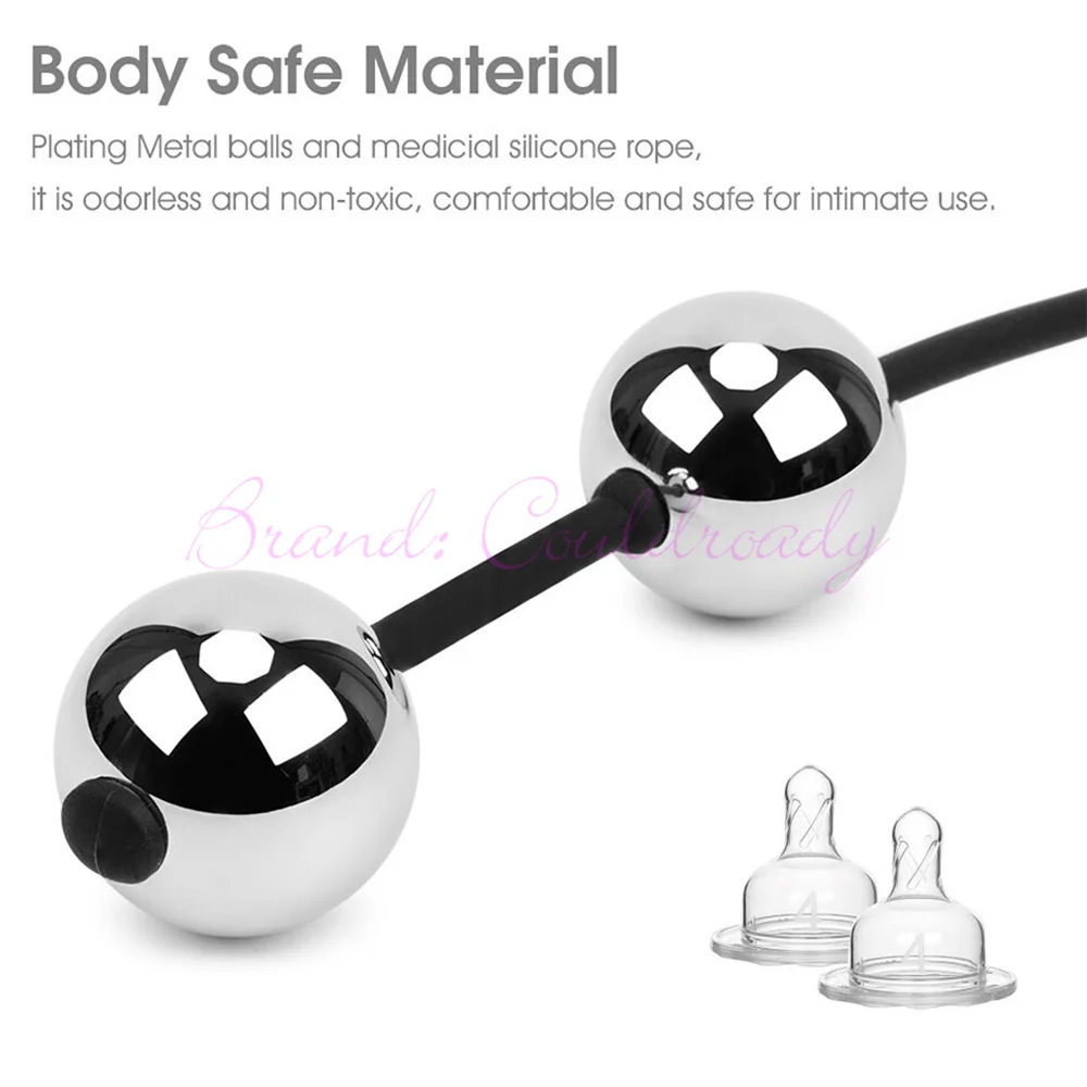 Kegel Balls 3 Size Metal Anal Beads Butt Plug Silicone Rope Ben Wa Geisha Balls Weighted Vaginal Kegel Exerciser Erotic Sex Toys for Woman