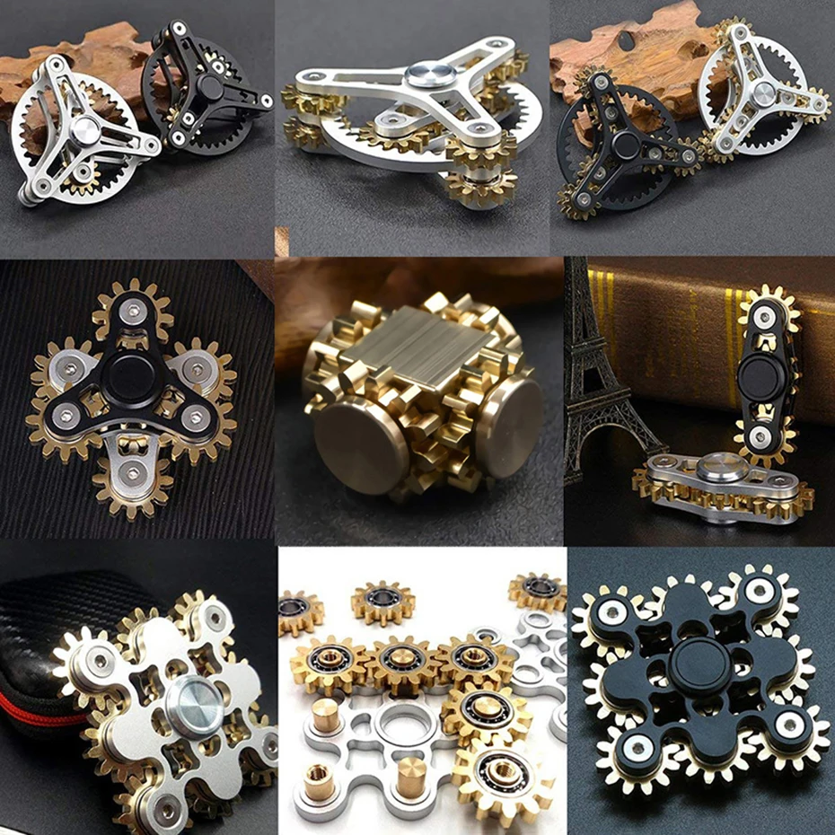 Fidget Spinner Fidget Spinners Finger Gyro Toy Fidget Toys Fingertip Stress Relief Toy Fidget Toy Fingertip Decompression Toy Updated Metal EDC Spinner 3/4/9 Gear Fingertip Gyro Hand Spinner Toy Gift For Kids Teen Stress Relief Toys