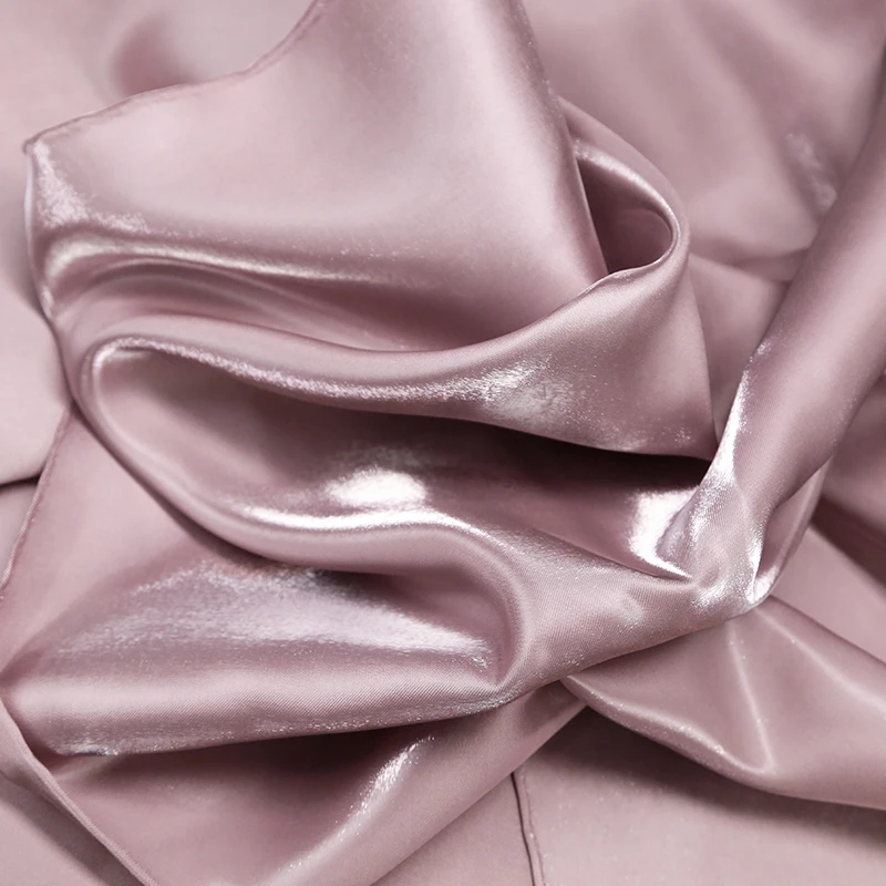 Glossy Metallic Liquid Luxury Satin Fabric in Pink, Green, and Blue for Dress and Suit Design