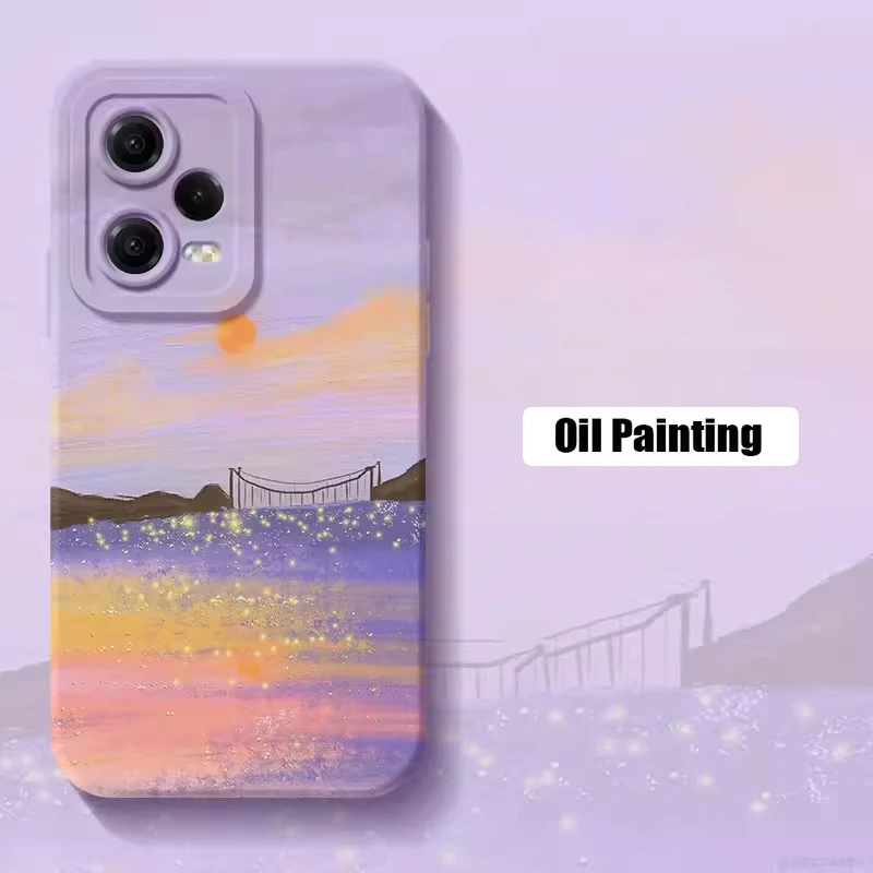 Abstract Watercolor Landscape Silicone Soft Phone Case
