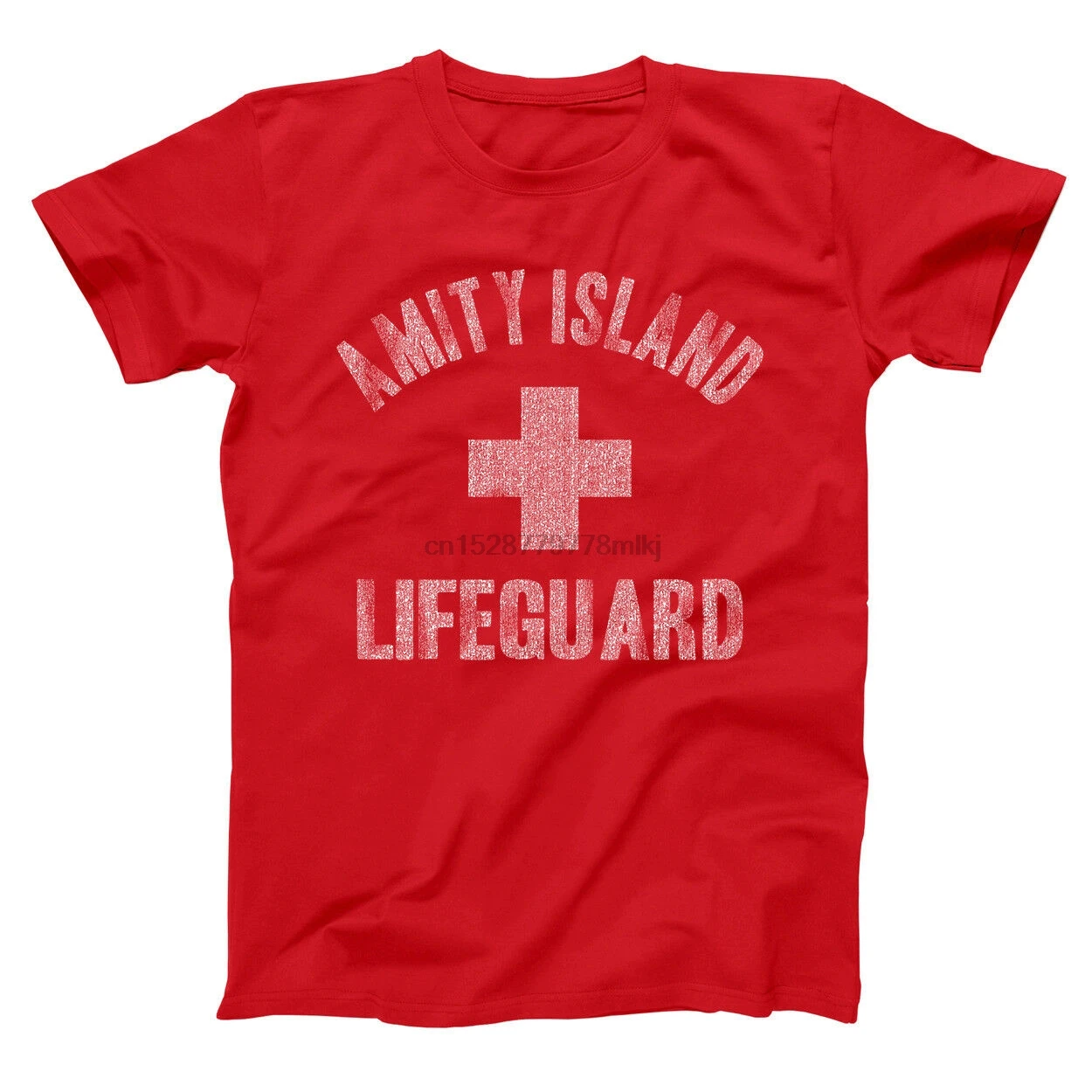 NW MEN'S PRINTED "LIFEGUARD" POOL BEACH SAFETY STAFF COTTON RED T-SHIRT ALL SIZE