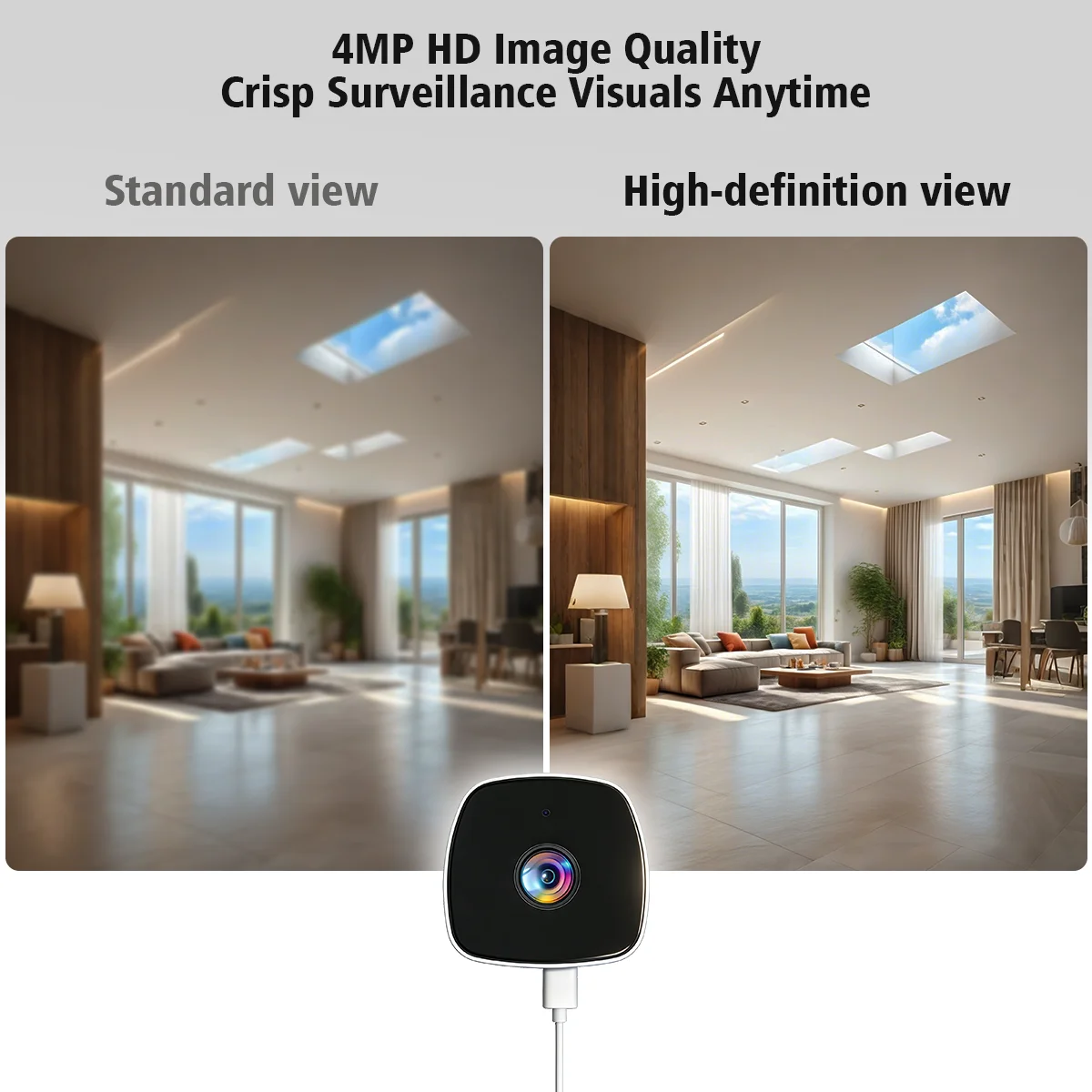 3MP HD Window Camera Mini Outdoor 2.4/5GHz Wi-Fi Cameras Full-Color Night Vision Two-Way Audio Motion Detection Security Camera 2