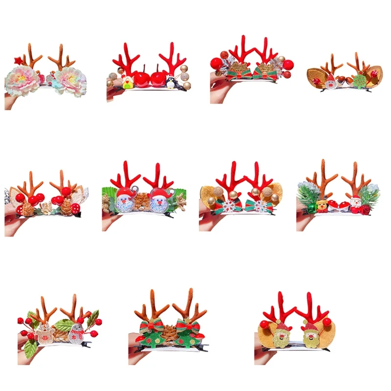 

127D Christmas Hair Accessories 11 Designs Baby Kids Girls Hairpin Clips