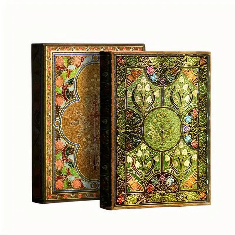 Wooden Hardcover Notebook with Bronzing Carving for Business Diary