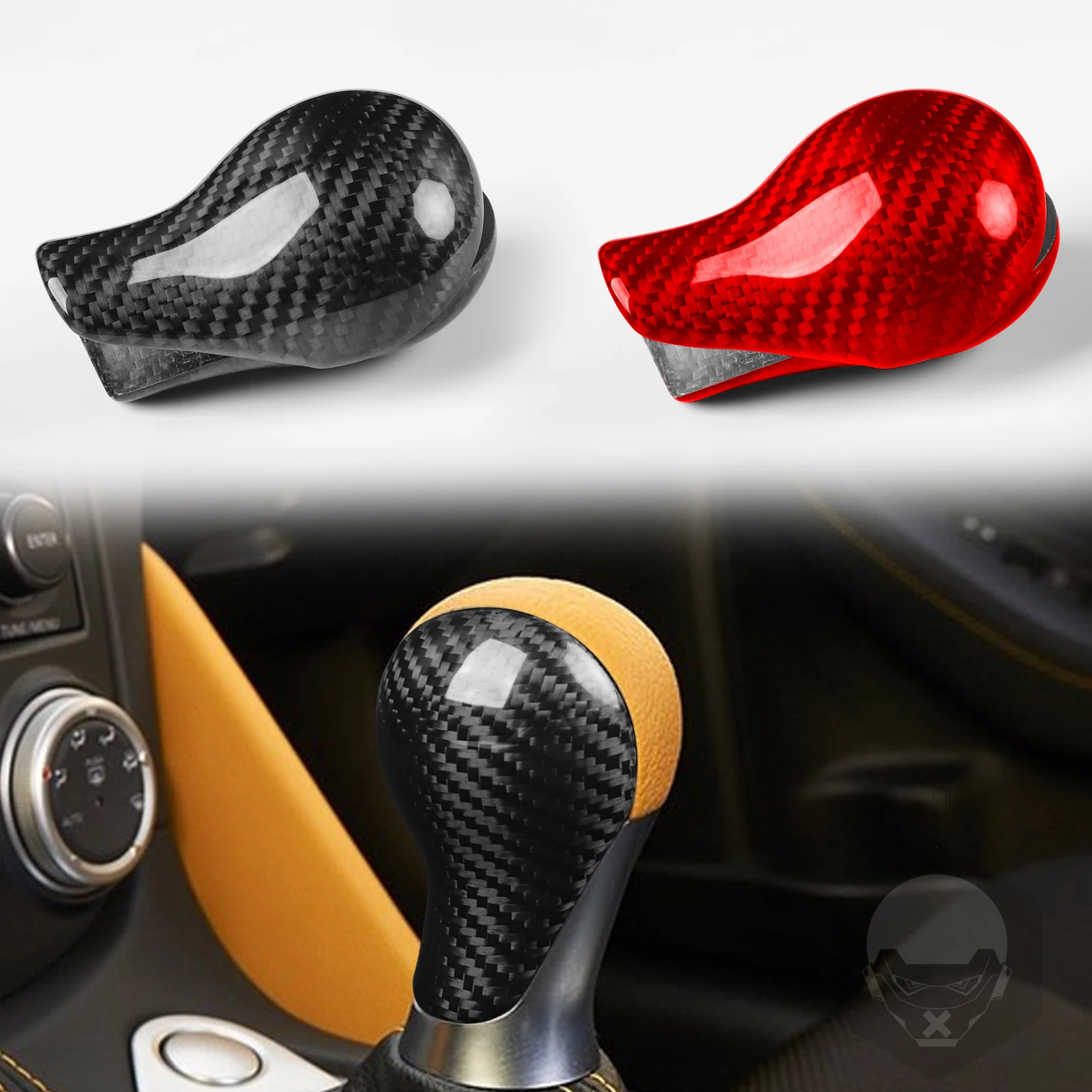 

Carbon Fiber Car Interior Gear Shift Knob Side Cover Trim For NISSAN 370z 2009-2018