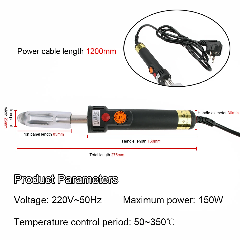 Adjustable Temperature Electric Soldering Ironing Machine Heat Press Bag Leather Fabric Clothes Craft Dry Iron Wrinkle Removal 6