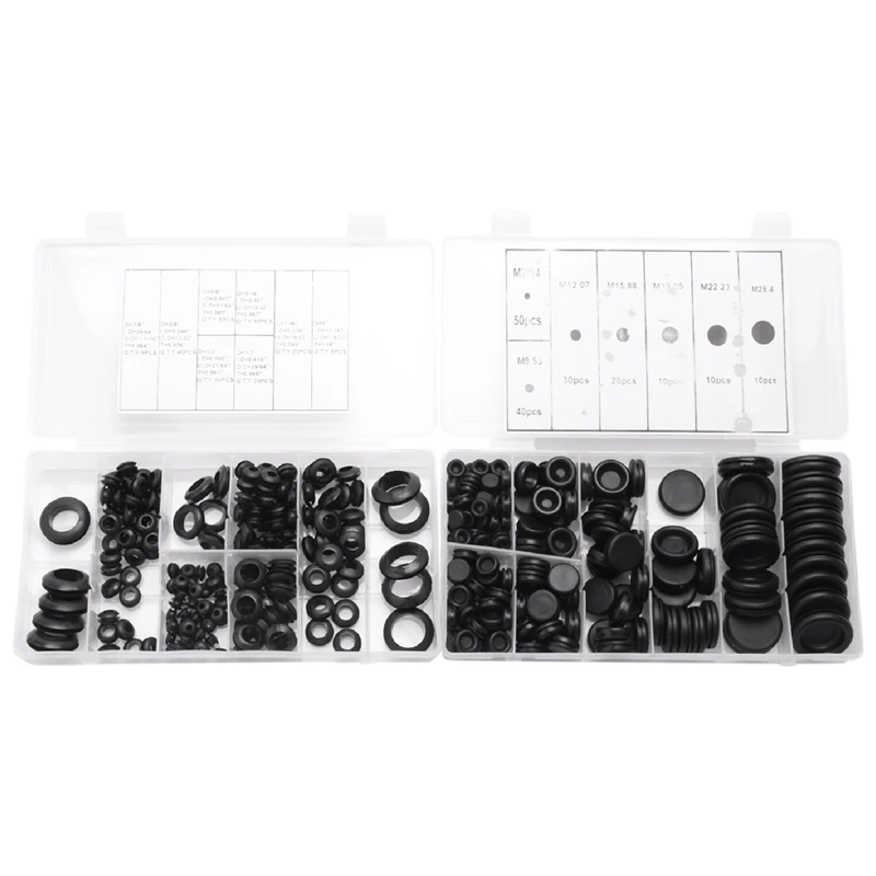 

350 Pieces Rubber Grommet Assortment Kit Firewall Hole Plug Wire Gasket Rubber Ring Gasket For Automotive (2 Boxes)