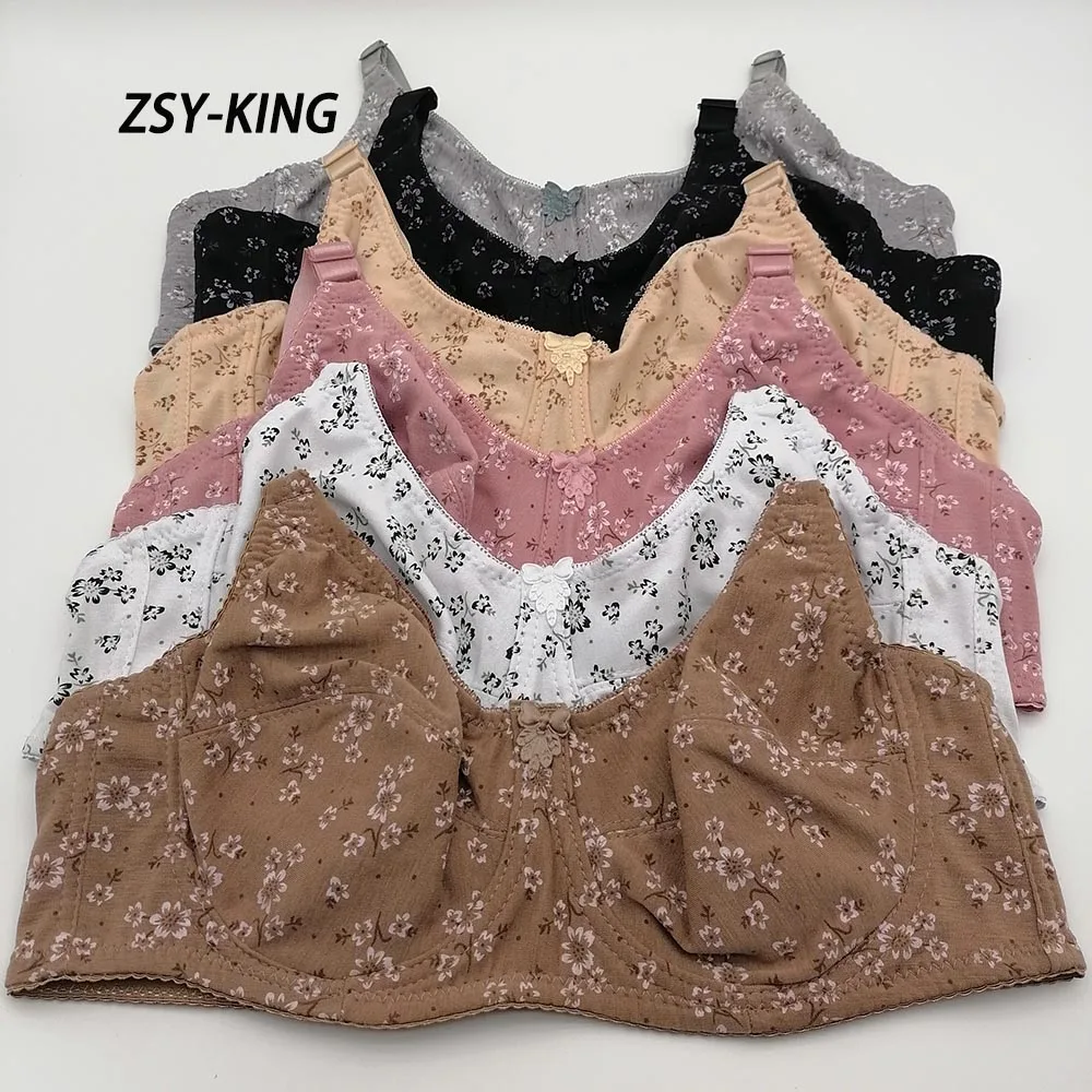 Comfortable Cotton Bras for Women C D E F Cup Full Coverage Supportive Underwear Plus Size 38-50 48 Underwire Adjustable Bh C19