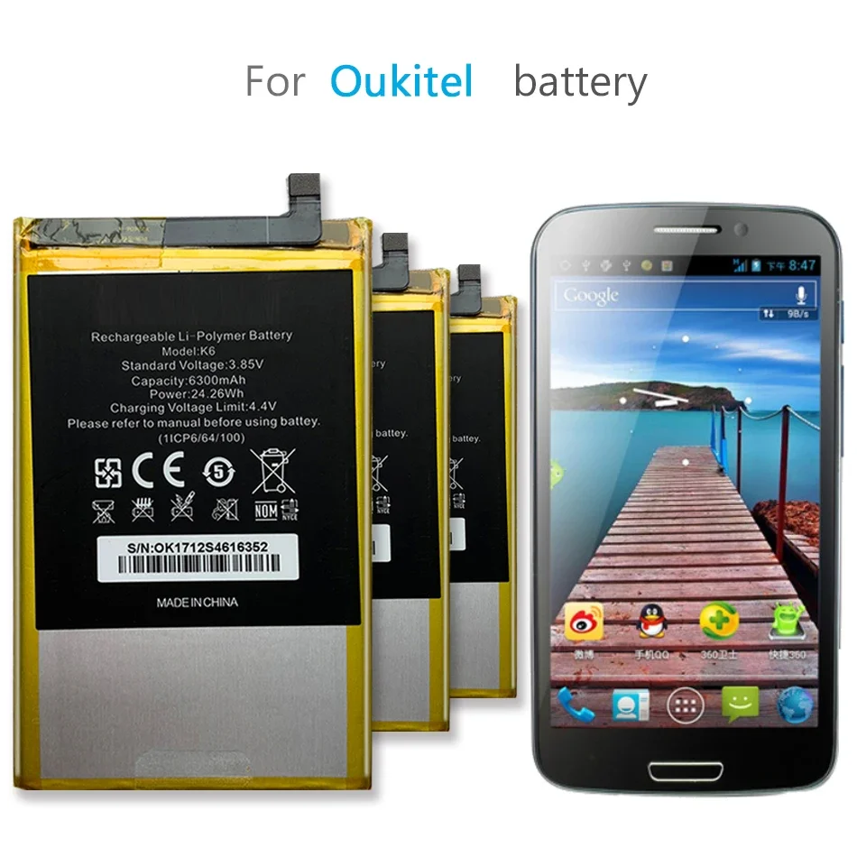 

Аккумулятор 6300 мАч для Oukitel K6 K 6 мобильный телефон