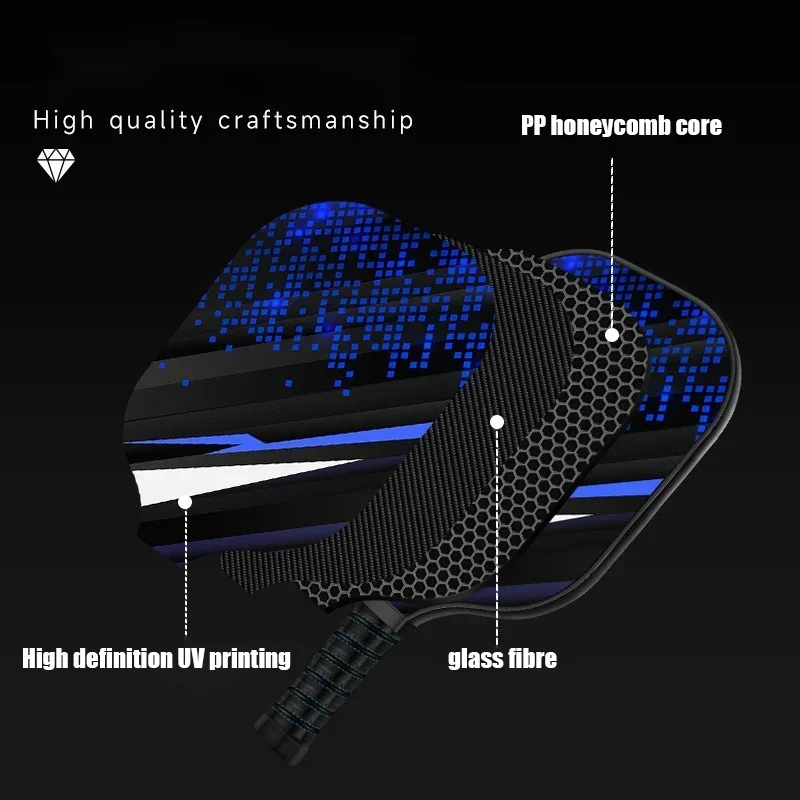 New Glass Fibre Pickleball Durable Handle Peak Polypropylene Honeycomb Core Protective Edge Guard Racquet Set