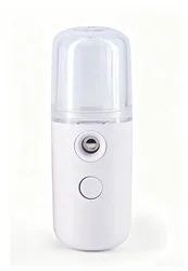 Compact 30ml Rechargeable Mini Humidifier - Portable Cool Mist Sprayer for Car, Home, and Office (White)