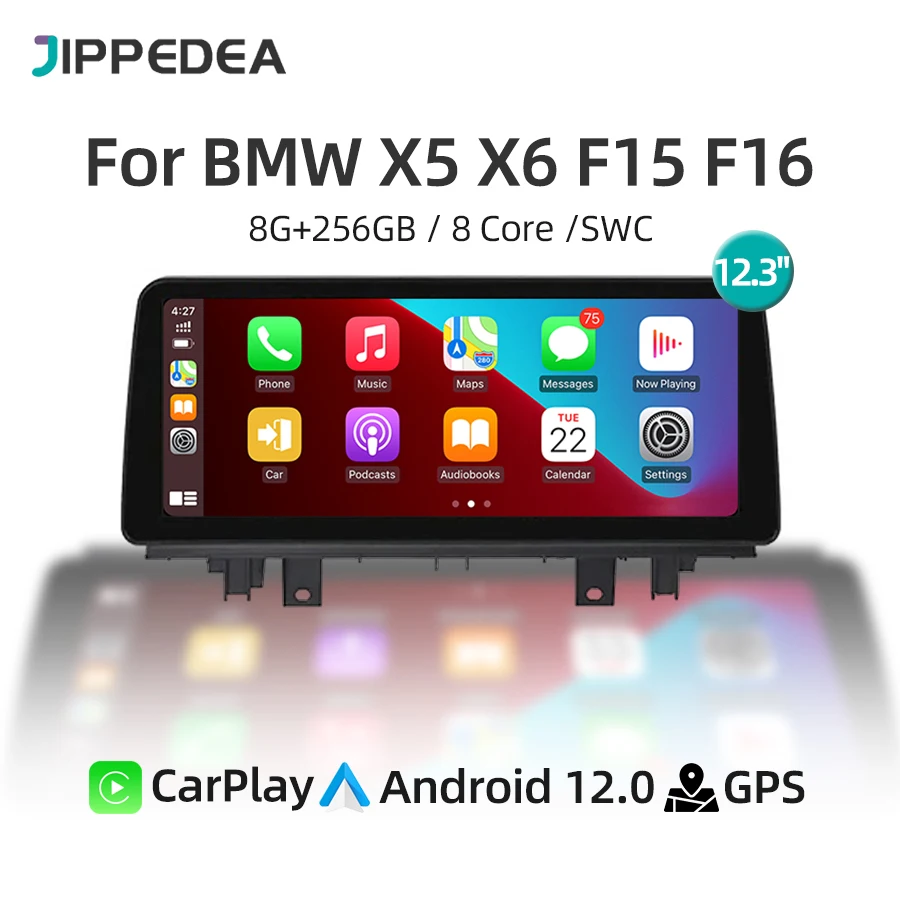 

Автомобильный мультимедийный плеер на Android 12, 8 ГБ, 256 ГБ, CarPlay, GPS-навигация, 4G, Wi-Fi, Bluetooth, стерео, автомобильное радио для BMW X5 X6 F15 F16 NBT EVO