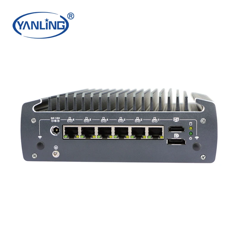고품질 I7 네트워크 서버 4 POE 팬리스 산업용 PC 6 LAN 4G WiFi 지원