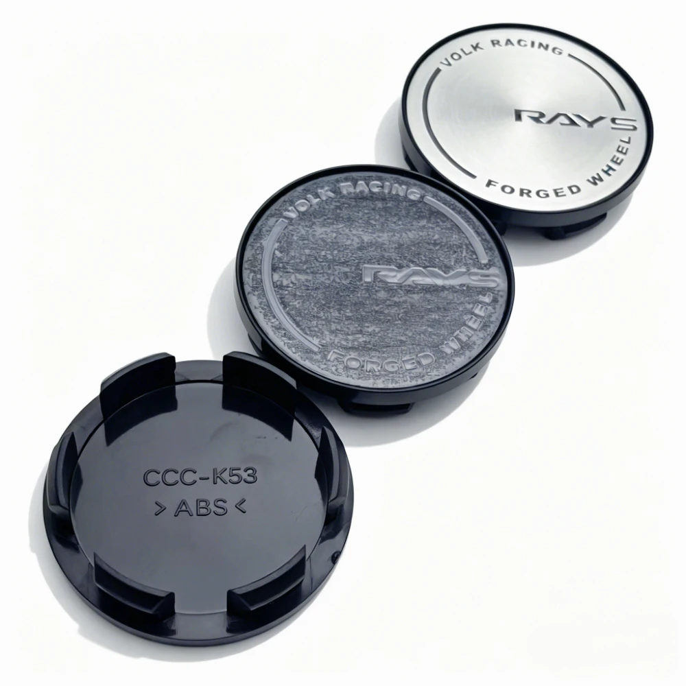 4개입 JDM VOLK 로고 엠블럼 레이즈 배지 자동차 휠 센터 캡 허브 캡 53MM 클립 48MM 휠 림 허브캡 먼지 커버 자동차 액세서리