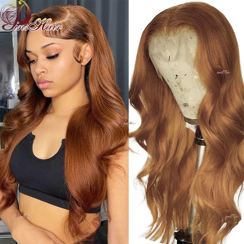 

Ginger Blonde Lace Front Human Hair Wigs Body Wave Lace Frontal Wig Preplucked Peruvian Brown Colored Remy Lace Wigs For Women