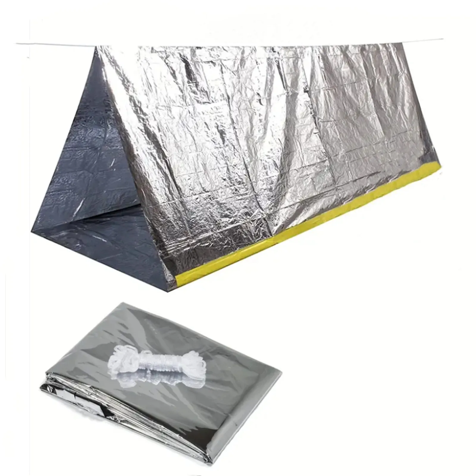 thumbnail image 2 of 2-Person Emergency Survival Tent - Mylar Tube Shelter For Camping & Outdoor Emergencies 2 of 14