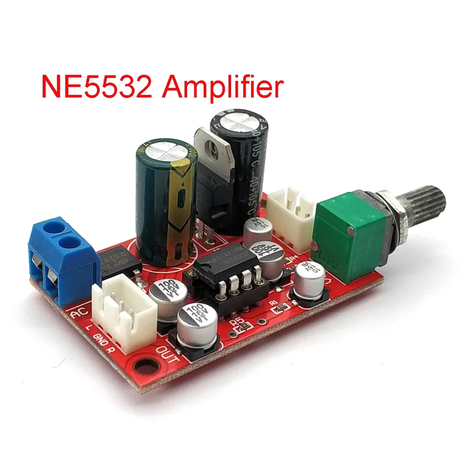 Modulo Scheda Amplificatore AD828, Preamplificatore Audio DC 8-24V, Alimentazione Singola Con Potenziometro Volume, Stereo NE5532