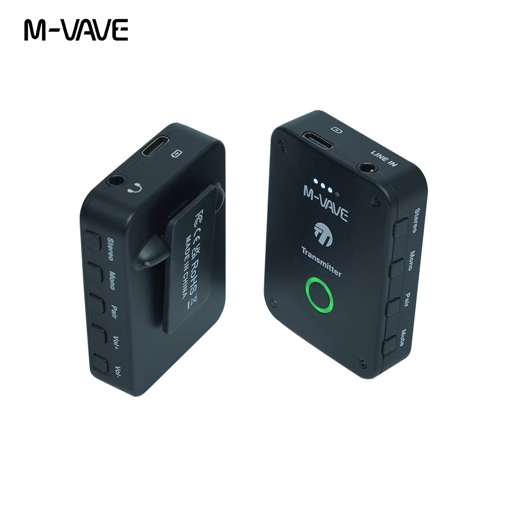 M-VAVE WP-9 2.4G Wireless System Earphone Monitor System Rechargeable Transmitter Receiver Mono Recording Function