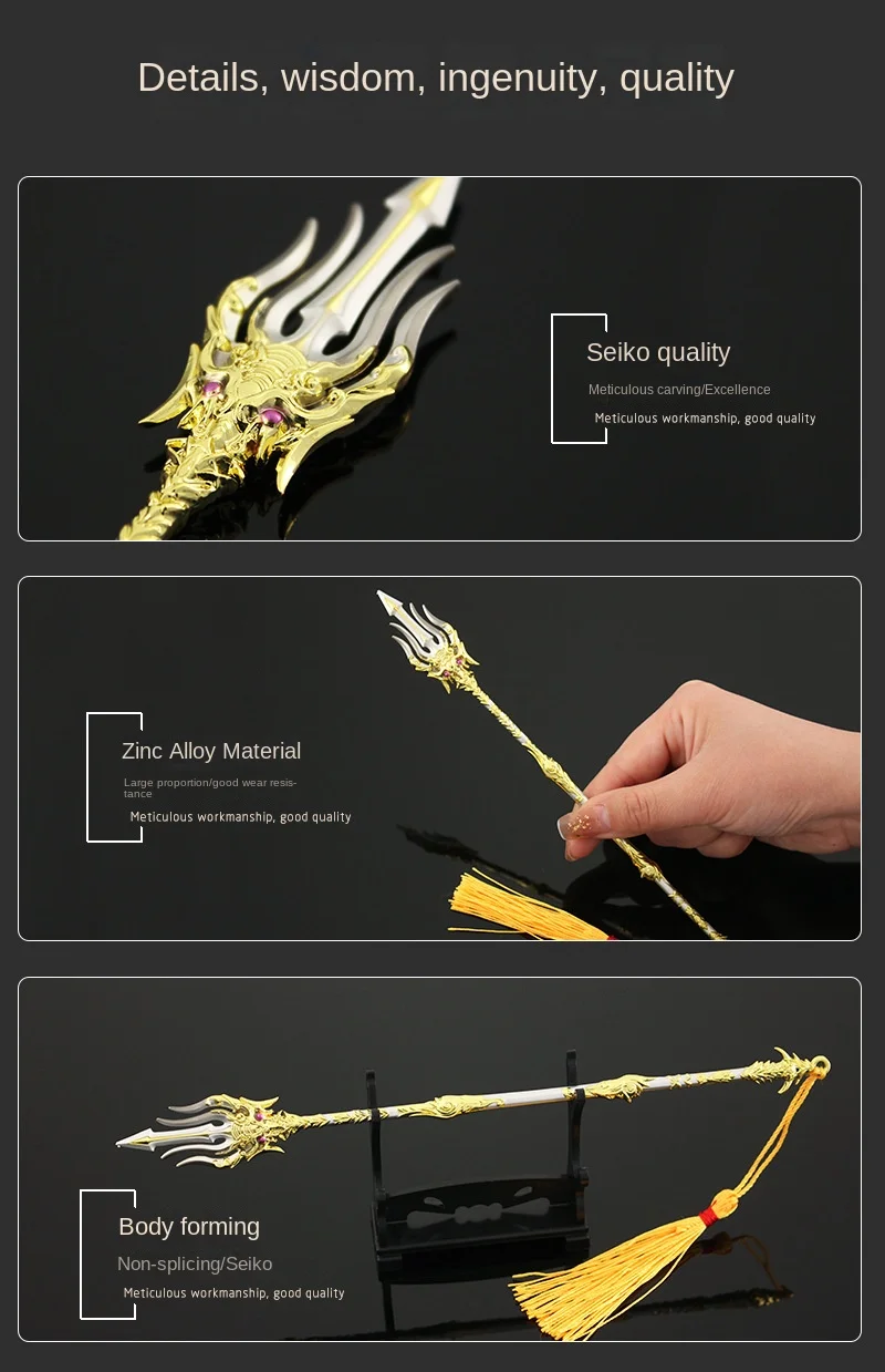 22cm Yongjie Surrounding Black Whale Bone Fork Alloy Weapon Ornament Weapon  Collection Student Toys| | - AliExpress