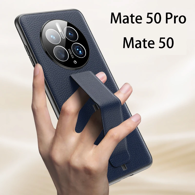 

Чехол из натуральной воловьей кожи с ремешком на палец для HUAWEI Mate50 Mate 50 Pro