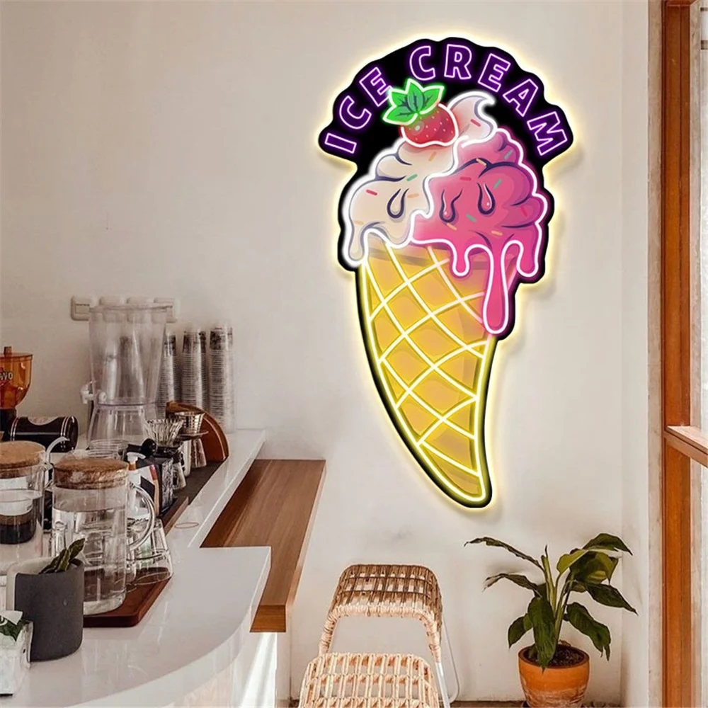 Ice Cream Lantern Painting Led Wall 4
