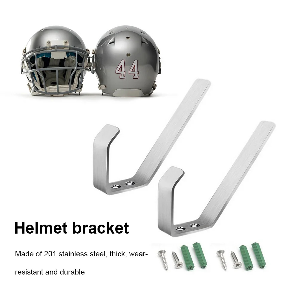 1-2Sets Stainless Steel Motorcycle Helmet Holder Wall Hanger With Mounting Screws Multipurpose Wall Mount Rack For Door Cabinet