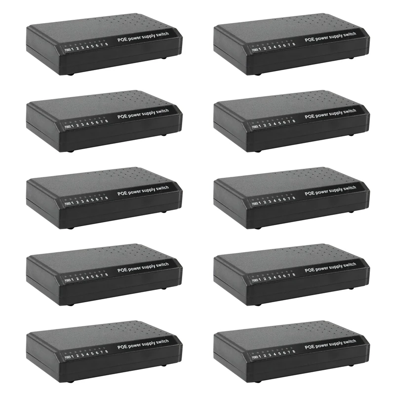

10x8 портов, 6 + 2 POE, стандартная мощность через Ethernet RJ45, без адаптера питания, семейная сетевая система для камер